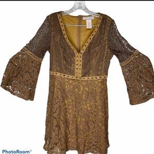 Flying Tomato Women's Brown  Mini Dress Large